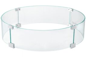 Windschutz für Tischkamin 61 x 15,2 cm, Windschutz für Tischfeuer 5,46 kg, Windschutzscheiben Aluminiumlegierung, 6 mm Dicke Windschutz aus Gehärtetem Glas, 10 mm hohe Alu-Halterung
