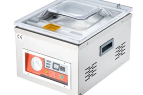 Vakuumierer DZ-260A Kompakter Profi-Kammervakuumierer 180W Motor Kammervakuumierer 6,5 cbm/h Vakuumiergerät 33x25cm Dichtungsgröße Geeignet für Haushalten Supermärkten Lebensmittelfabriken