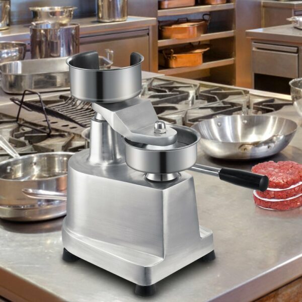 Kommerzieller Burger-Patty-Maker, 13 cm, Hamburger-Rind-Patty-Maker, Strapazierfähig, Lebensmittelechter Edelstahl Burgerpresse, Küchenfleischformer – Bild 8