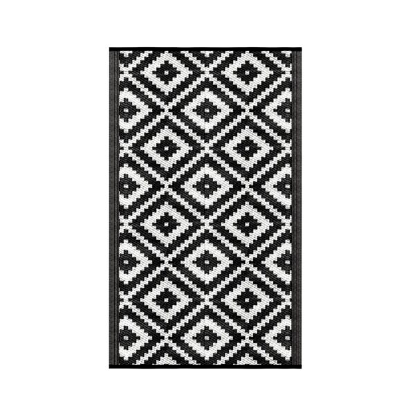 Outdoor Teppich KALUA 150 x 90 cm schwarz/weiss