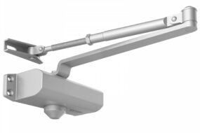 Türschließer automatischer Torschließer für gewerbliche oder private Nutzung für Türgewichte bis 45 kg Stangentürschließer mit hydraulischem Puffer Gehäuse aus Aluminiumguss Silber
