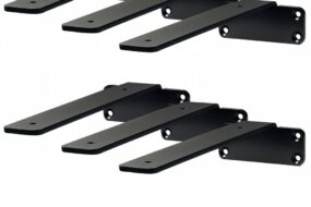 Regalhalterung, 160 x 100 x 45 mm, 6 Stück, robuste schwebende Regalträger, Halterungen für Regale, 5 mm dicke mattschwarze L-Regalhalter, Regalhalterungen aus Stahl mit 72,6 kg Tragkraft
