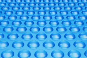 Solar Poolabdeckung, 10,97 x 5,49 m rechteckige Solarfolie für Pools, Wärmeplane für oberirdische Schwimmbecken, 12 mil Solarabdeckungen Solarfolie blau
