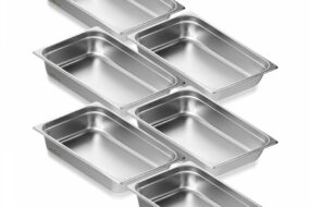 6er-Pack Hotelpfannen Gastronormbehälter Edelstahl 530x326x107mm 13,9L