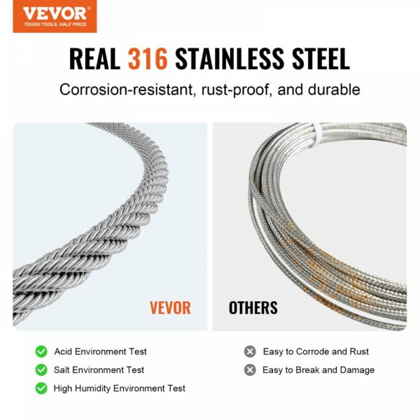 Stahlseil Drahtseil Seil Draht Rostfrei Ф3,18mmx182,3m 7,1kN 7x7 Stränge – Bild 2