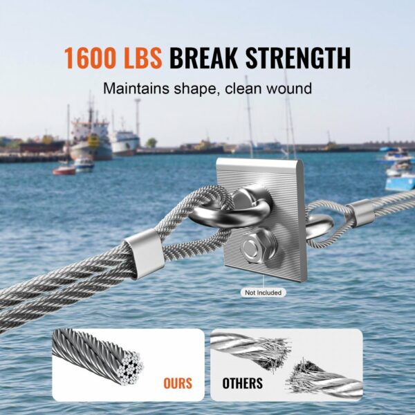 Stahlseil Drahtseil Seil Draht Rostfrei Ф3,18mmx182,3m 7,1kN 7x7 Stränge – Bild 4