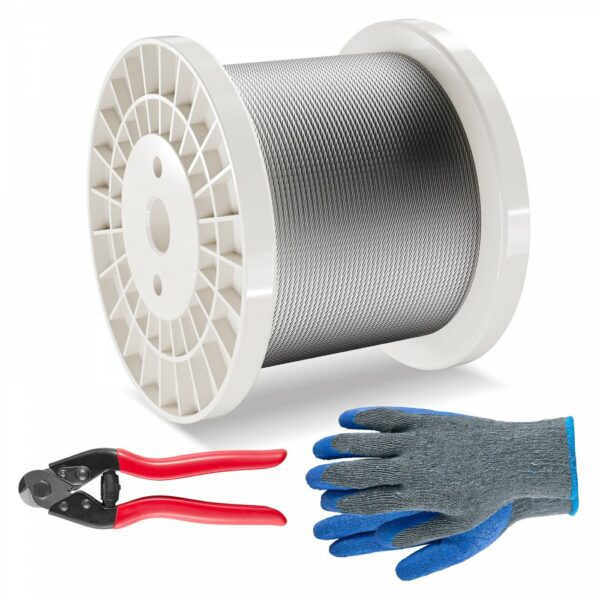 Stahlseil Drahtseil Seil Draht Rostfrei Ф3,18mmx182,3m 7,1kN 7x7 Stränge – Bild 9