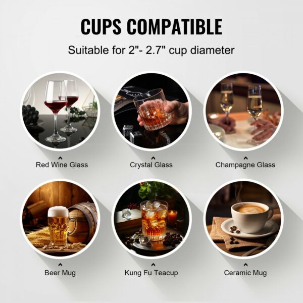 Elektrische Glasspüler Gläserspülgerät 1200 Tassen/h 5 Bürsten Cafés – Bild 3
