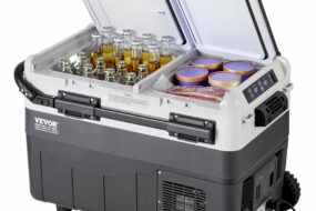 Tragbarer Autokühlschrank Gefrierfach Kühlbox Kompressor 40L Dual Zone