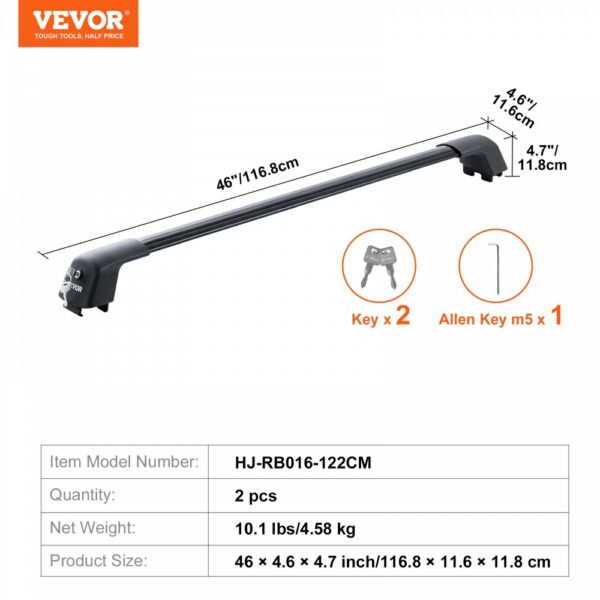 Universal Dachträger Querstange 1228mm Fahrzeug 100kg Belastbar 2 Stk. – Bild 7