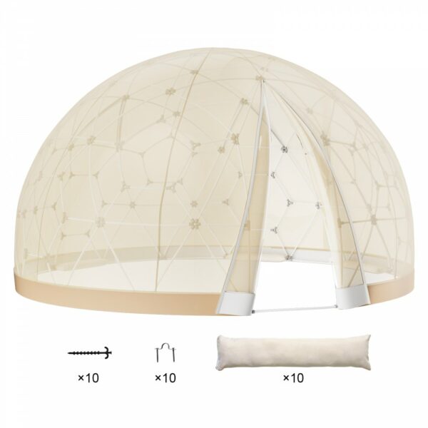 Gartenkuppel Blasenzelt Iglu Camping PVC-Kuppelzelt Doppelschicht 2,9m – Bild 9