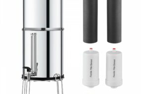 Schwerkraft Wasserfiltersystem Wasserfilter 7+7,5L Edelstahl 4 Filter