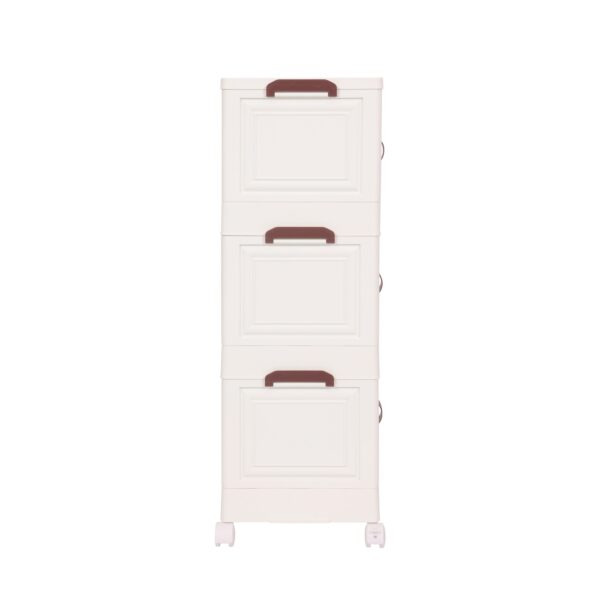 Rollturm mit 3 Aufbewahrungsboxen beige – Bild 5