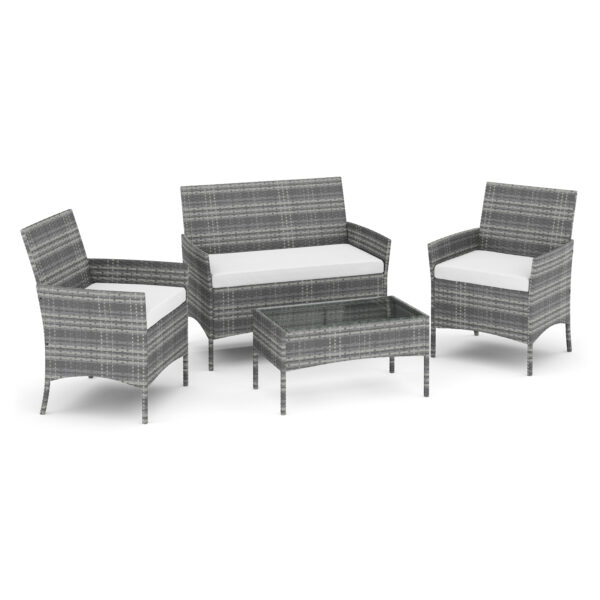 Gartenset Rattan MOLDE grau/beige – Bild 3