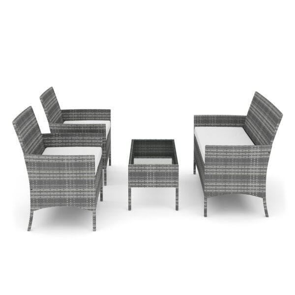 Gartenset Rattan MOLDE grau/beige – Bild 5