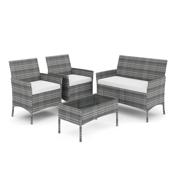 Gartenset Rattan MOLDE grau/beige – Bild 4