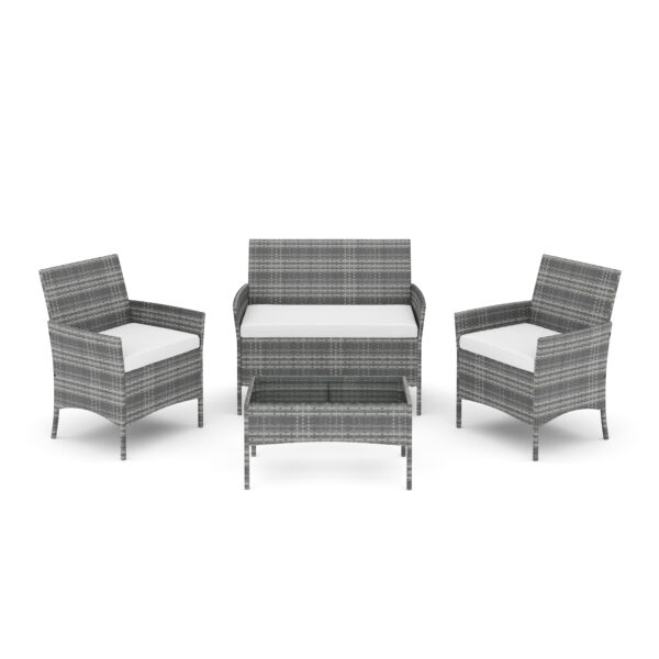 Gartenset Rattan MOLDE grau/beige – Bild 2