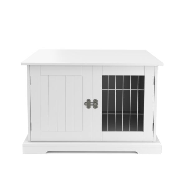 Hundehütte mit Tür 83 x 59 x 51 cm weiss – Bild 2