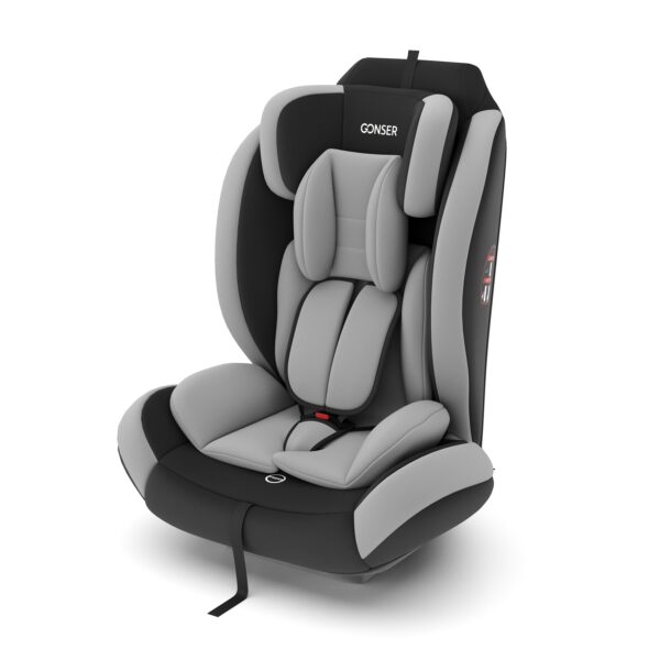 Kindersitz Auto mit ISOFIX grau