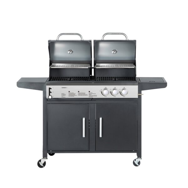 Kombigrill Gas 2+1 Brenner und Holzkohle – Bild 3
