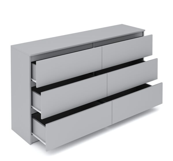 Kommode TALA 6 Schubladen 138 x 77 cm grau – Bild 3