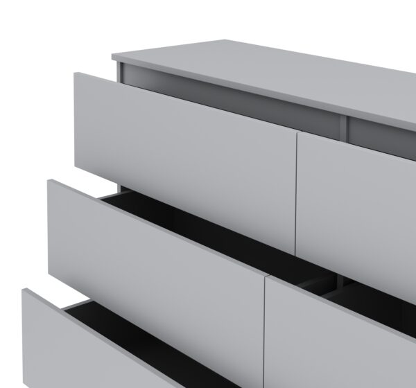 Kommode TALA 6 Schubladen 138 x 77 cm grau – Bild 5