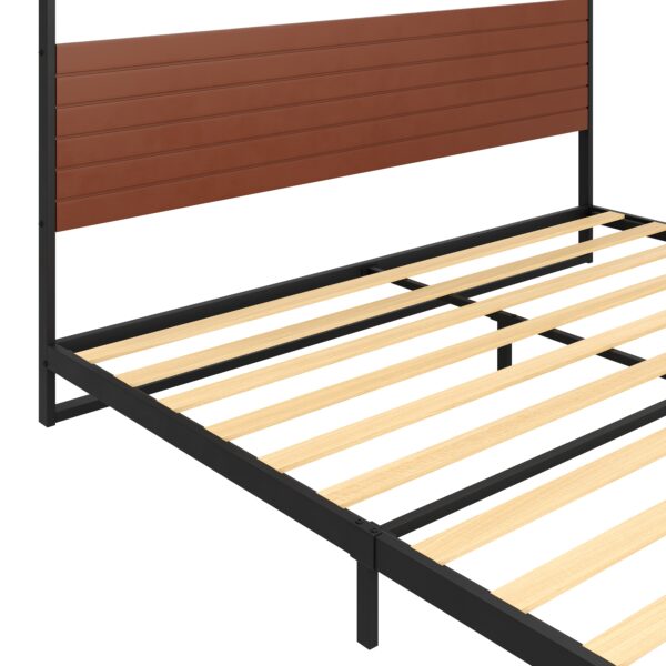 Metallbett INGRID 180 x 200 cm schwarz/natur – Bild 6