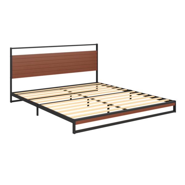 Metallbett INGRID 180 x 200 cm schwarz/natur – Bild 2