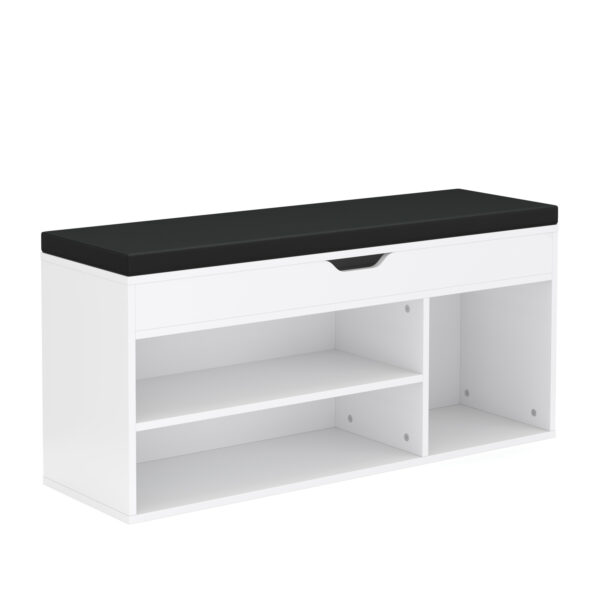 Schuhbank Holz 104 x 32 x 48 cm weiss