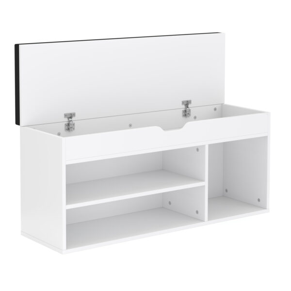 Schuhbank Holz 104 x 32 x 48 cm weiss – Bild 2