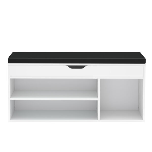 Schuhbank Holz 104 x 32 x 48 cm weiss – Bild 3