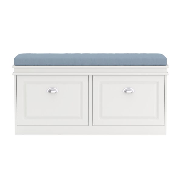 Schuhbank PETRA 104 x 24 x 51 cm weiss – Bild 2