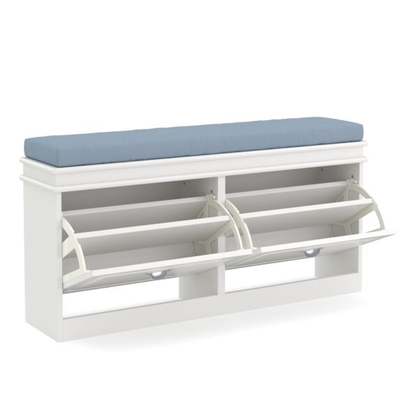 Schuhbank PETRA 104 x 24 x 51 cm weiss – Bild 3
