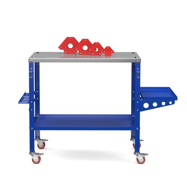 Schweisstisch mit Rollen 128 x 55 x 88 cm blau – Bild 3