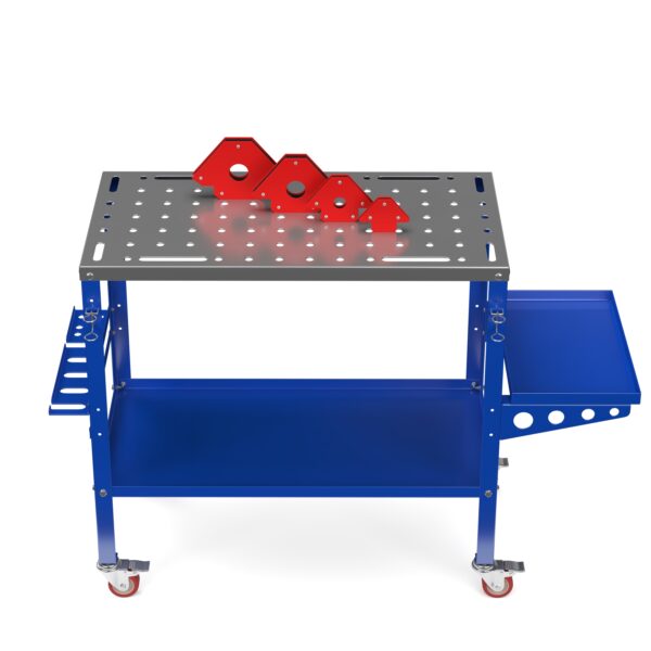 Schweisstisch mit Rollen 128 x 55 x 88 cm blau – Bild 4
