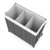 Wäschekorb Rattan mit Deckel 3 Fächer 129L grau – Bild 4
