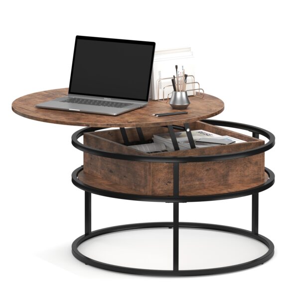 Beistelltisch Vintage BONITA höhenverstellbar rund 80 cm