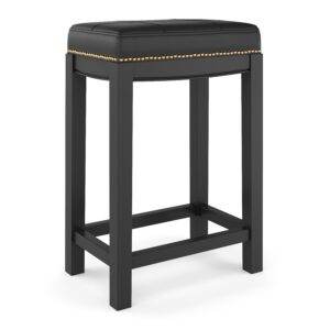 Barhocker Leder CASIMIRO schwarz