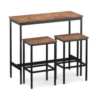 Bartisch mit Barhocker Set Vintage BONITA 100 x 40 x 90 cm