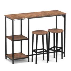 Bartisch mit Barhocker Set Vintage BONITA 120 x 40 x 91 cm