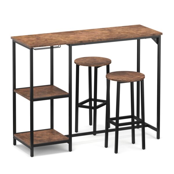 Bartisch mit Barhocker Set Vintage BONITA 120 x 40 x 91 cm – Bild 2