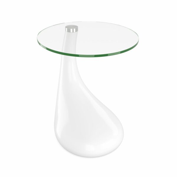 Beistelltisch Glas LORETTE rund weiss – Bild 2