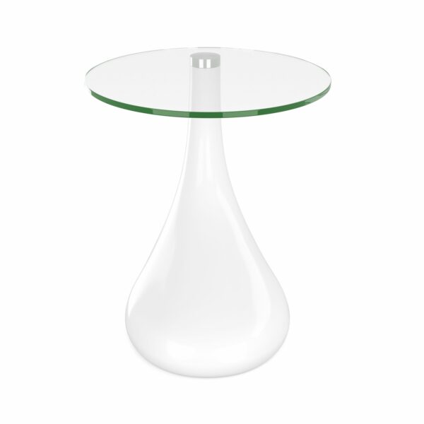 Beistelltisch Glas LORETTE rund weiss – Bild 3
