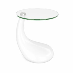 Beistelltisch Glas LORETTE rund weiss