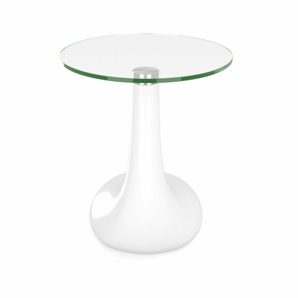 Beistelltisch Glas LORETTE rund weiss – Bild 4