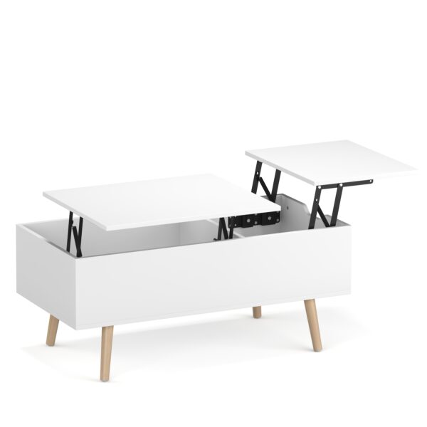 Beistelltisch Laptoptisch NORDIC 101 x 51 x 44 cm weiss – Bild 5