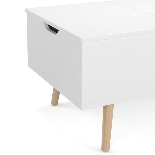 Beistelltisch Laptoptisch NORDIC 101 x 51 x 44 cm weiss – Bild 7
