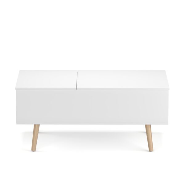 Beistelltisch Laptoptisch NORDIC 101 x 51 x 44 cm weiss – Bild 3