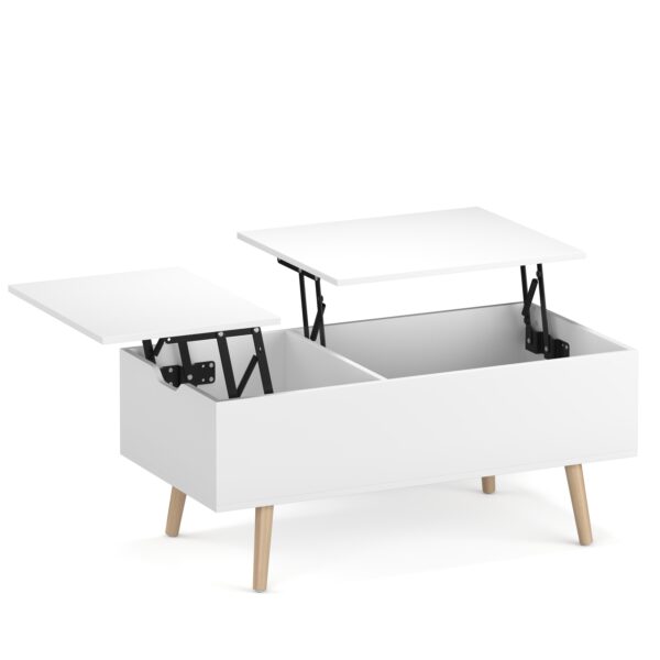 Beistelltisch Laptoptisch NORDIC 101 x 51 x 44 cm weiss – Bild 4