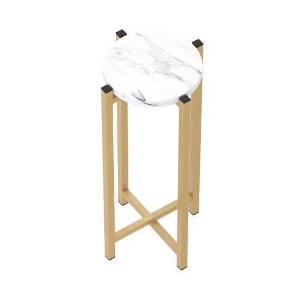 Beistelltisch PANO rund weiss/gold – Bild 2